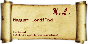Magyar Loránd névjegykártya