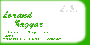 lorand magyar business card